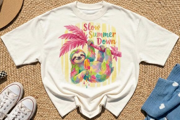 Download Playful Summer Sloth Sublimation PNG - Sublimation png Collection