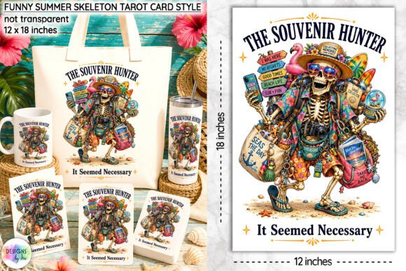 Download Funny Summer Skeleton Tarot Card Design - Card Collection