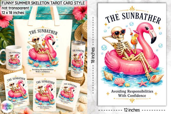 Download Funny Summer Skeleton Tarot Card Design - Card Collection