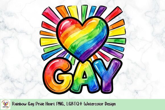 Download Rainbow Gay Pride Heart PNG, LGBTQ+ Watercolor Design - Rainbow Collection