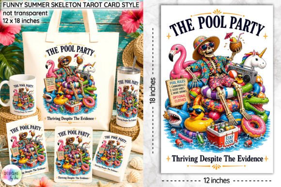 Download Funny Summer Skeleton Tarot Card Design - Card Collection