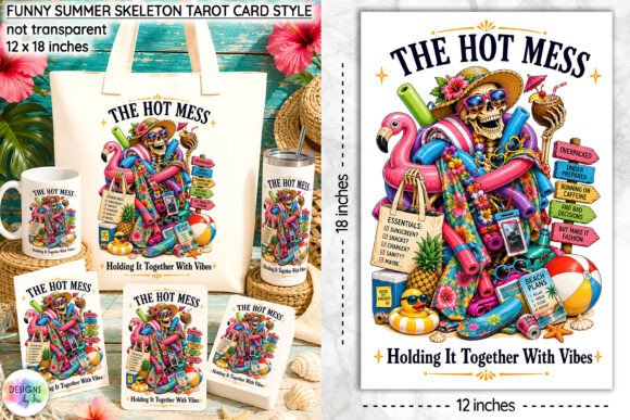 Download Funny Summer Skeleton Tarot Card Design - Card Collection