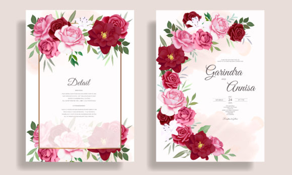 Download Maroon Wedding Invitation Card Flower - Card Collection
