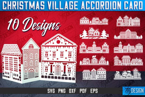 Download Christmas Village Accordion Card - Card Collection