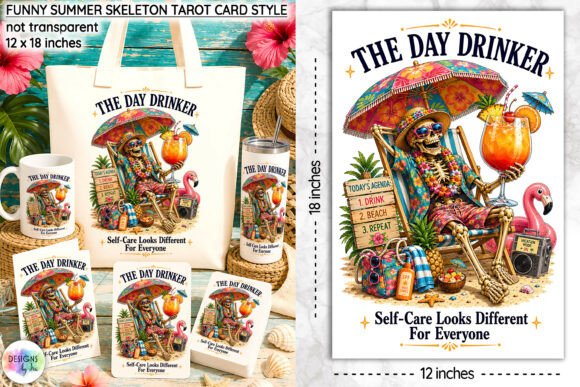 Download Funny Summer Skeleton Tarot Card Design - Card Collection