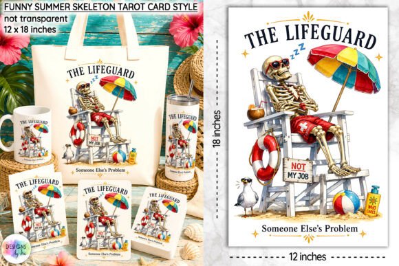 Download Funny Summer Skeleton Tarot Card Design - Card Collection