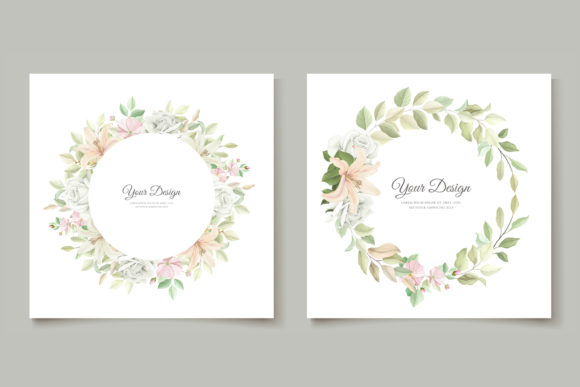 Download Floral Wedding Invitation Card Set - Card Collection