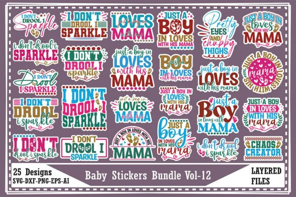Download Baby Stickers Bundle Vol-12 - Baby stickers Collection