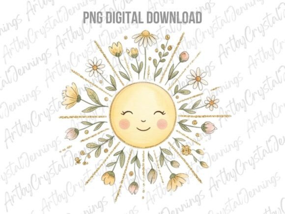 Download Boho Floral Sun Sublimation PNG - Sublimation png Collection