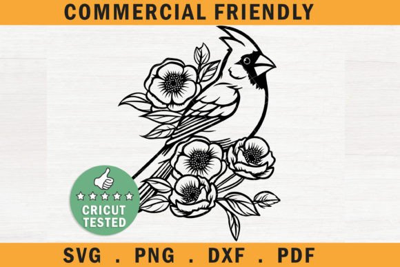 Download Christmas Floral Red Cardinal Bird SVG 5 - Card Collection