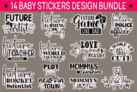 Download Baby Stickers Design Bundle - Baby stickers Collection