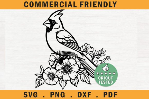 Download Christmas Floral Red Cardinal Bird SVG 7 - Card Collection
