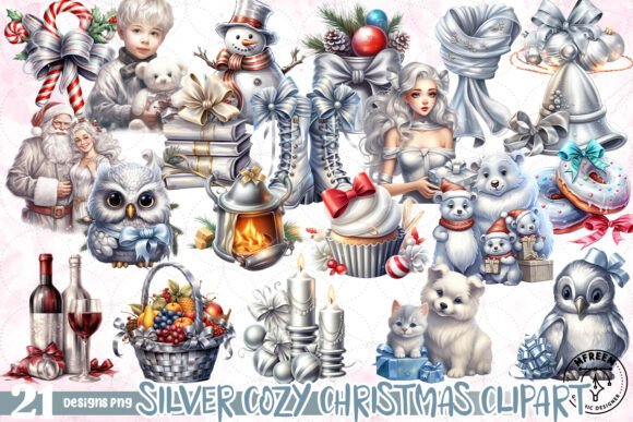 Download Silver Cozy Christmas Clipart PNG - Premium Resources