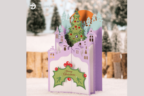 Download Christmas Village Cascade Card SVG - Card Collection