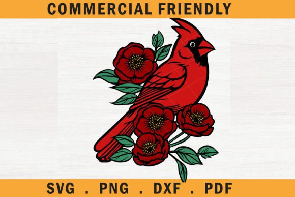 Download Christmas Floral Red Cardinal Bird SVG 4 - Card Collection