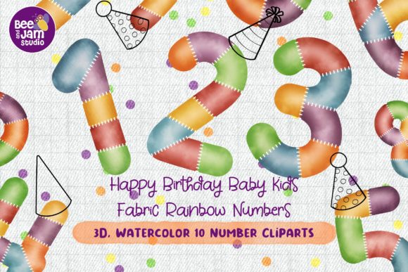 Download Birthday Baby Kids Fabric Rainbow Number - Rainbow Collection