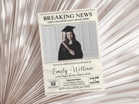 Download Newspaper Graduation Party Invite Card - Card Collection